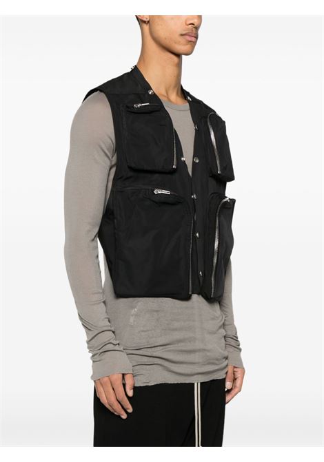 Gilet con tasche in nero Rick owens - uomo RICK OWENS | RU01E5767FT09